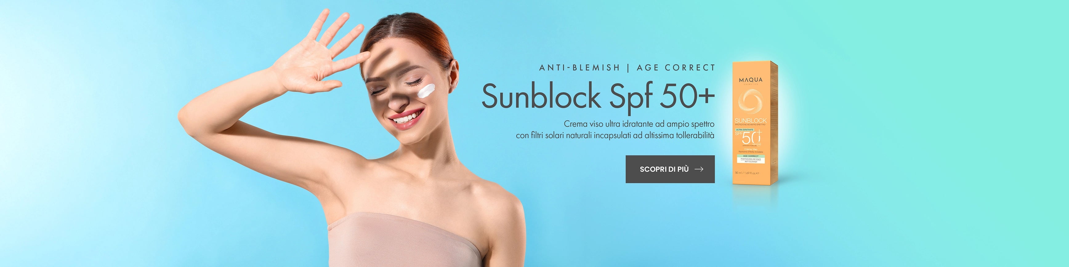 Sunblock SPF 50+ Crema viso ultra idratante