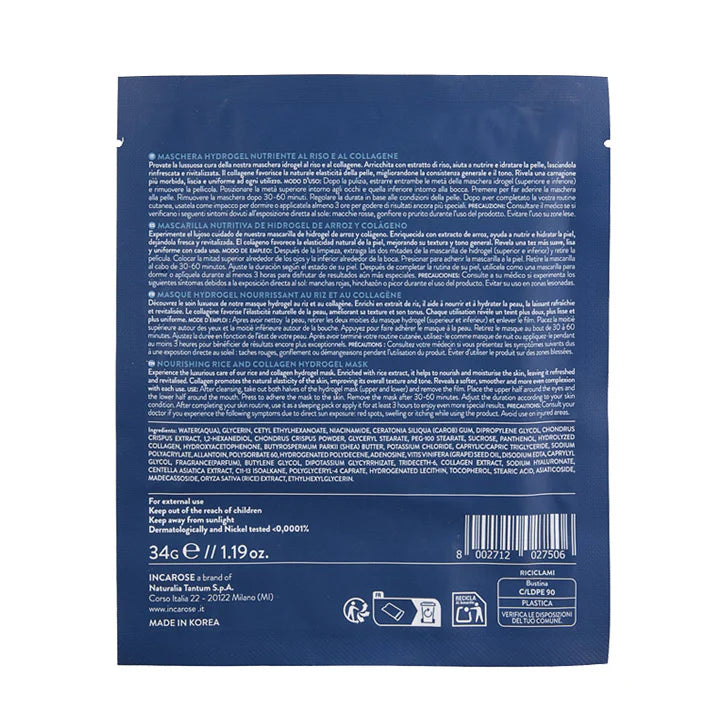 Longevity Night Maschera idrogel nutriente al riso e al collagene